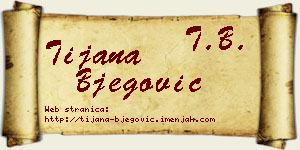 Tijana Bjegović vizit kartica